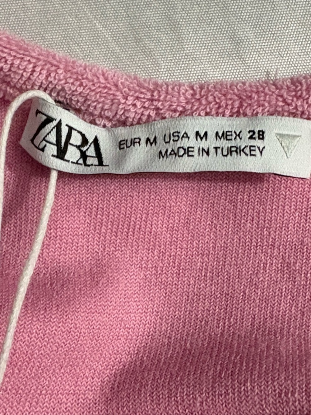ZARA Pink Terry Bralette — Soft Stretch Tank Style. Size M. New - Picture 8 of 11